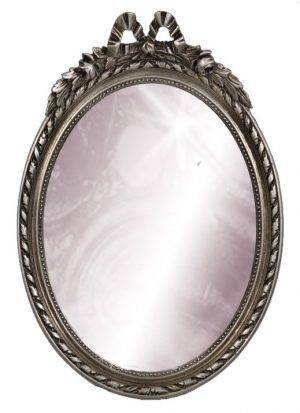 Oglindă ovală argintie